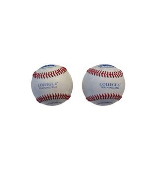College-6 Training Baseballs - White with Red Stitching (Pair)